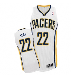 Men's Adidas Indiana Pacers #22 T. J. Leaf Authentic White Home NBA Jersey