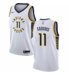 Youth Nike Indiana Pacers #11 Domantas Sabonis Swingman White NBA Jersey - Association Edition