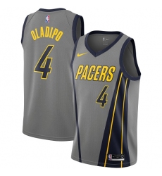 Men's Nike Indiana Pacers #4 Victor Oladipo Swingman Gray NBA Jersey - City Edition
