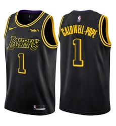 Women's Nike Los Angeles Lakers #1 Kentavious Caldwell-Pope Swingman Black NBA Jersey - City Edition