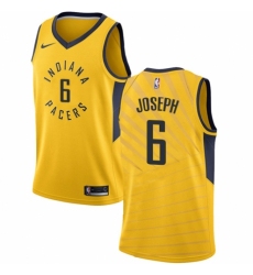 Men's Nike Indiana Pacers #6 Cory Joseph Authentic Gold NBA Jersey Statement Edition