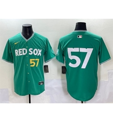 Men's Boston Red Sox #57 Greg Weissert Green 2025 City Connect Limited Stitched Baseball Jersey