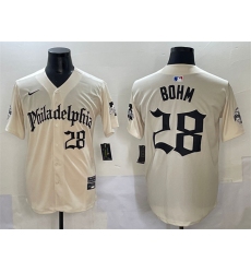 Men's Philadelphia Phillies #28 Alec Bohm Cream Gothic Vapor Limited Stitched Jersey