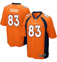 Men's Nike Denver Broncos #83 A.J. Derby Game Orange Team Color NFL Jersey