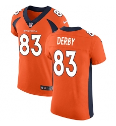 Men's Nike Denver Broncos #83 A.J. Derby Orange Team Color Vapor Untouchable Elite Player NFL Jersey