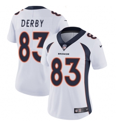 Women's Nike Denver Broncos #83 A.J. Derby White Vapor Untouchable Elite Player NFL Jersey
