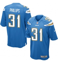 Men's Nike Los Angeles Chargers #31 Adrian Phillips Game Electric Blue Alternate NFL Jersey