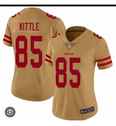 Women's San Francisco 49ers #85 George Kittle Gold Vapor Alternate Football Stitched Jersey(Run Small)