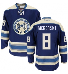 Women's Reebok Columbus Blue Jackets #8 Zach Werenski Premier Navy Blue Third NHL Jersey