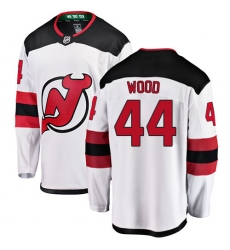 Youth New Jersey Devils #44 Miles Wood Fanatics Branded White Away Breakaway NHL Jersey