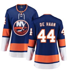 Women's New York Islanders #44 Calvin de Haan Fanatics Branded Royal Blue Home Breakaway NHL Jersey