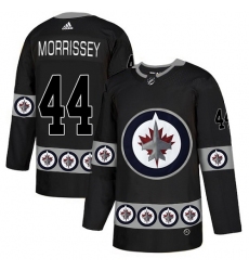 Men's Adidas Winnipeg Jets #44 Josh Morrissey Authentic Black Team Logo Fashion NHL Jersey