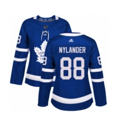 Women's Toronto Maple Leafs #88 William Nylander Authentic Royal Blue Home Hockey Jersey