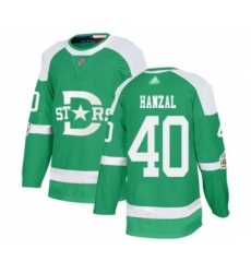 Men's Dallas Stars #40 Martin Hanzal Authentic Green 2020 Winter Classic Hockey Jersey