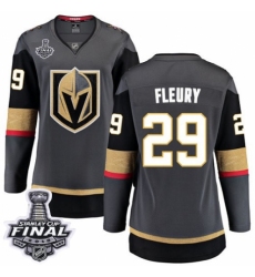 Women's Vegas Golden Knights #29 Marc-Andre Fleury Authentic Black Home Fanatics Branded Breakaway 2018 Stanley Cup Final NHL Jersey