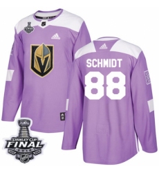 Men's Adidas Vegas Golden Knights #88 Nate Schmidt Authentic Purple Fights Cancer Practice 2018 Stanley Cup Final NHL Jersey