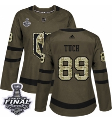 Women's Adidas Vegas Golden Knights #89 Alex Tuch Authentic Green Salute to Service 2018 Stanley Cup Final NHL Jersey