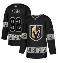 Men's Adidas Vegas Golden Knights #92 Tomas Nosek Authentic Black Team Logo Fashion NHL Jersey