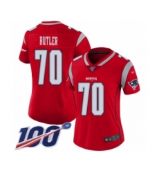 Women's New England Patriots #70 Adam Butler Limited Red Inverted Legend 100th Season Football Jersey