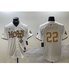 Men's New Orleans Saints #22 Rashid Shaheed White Cool Base Stitched Baseball Jersey
