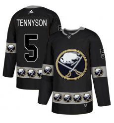 Men's Adidas Buffalo Sabres #5 Matt Tennyson Authentic Black Team Logo Fashion NHL Jersey