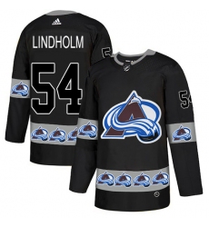 Men's Adidas Colorado Avalanche #54 Anton Lindholm Authentic Black Team Logo Fashion NHL Jersey