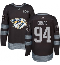 Men's Adidas Nashville Predators #94 Samuel Girard Authentic Black 1917-2017 100th Anniversary NHL Jersey