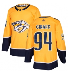 Men's Adidas Nashville Predators #94 Samuel Girard Premier Gold Home NHL Jersey