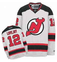 Women's Reebok New Jersey Devils #12 Ben Lovejoy Authentic White Away NHL Jersey