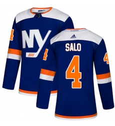 Men's Adidas New York Islanders #4 Robin Salo Authentic Blue Alternate NHL Jersey