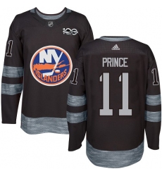Men's Adidas New York Islanders #11 Shane Prince Premier Black 1917-2017 100th Anniversary NHL Jersey