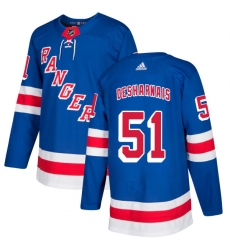 Youth Adidas New York Rangers #51 David Desharnais Premier Royal Blue Home NHL Jersey