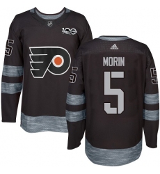 Men's Adidas Philadelphia Flyers #5 Samuel Morin Premier Black 1917-2017 100th Anniversary NHL Jersey