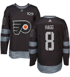 Men's Adidas Philadelphia Flyers #8 Robert Hagg Authentic Black 1917-2017 100th Anniversary NHL Jersey
