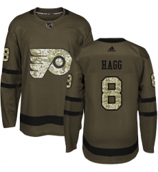 Men's Adidas Philadelphia Flyers #8 Robert Hagg Premier Green Salute to Service NHL Jersey