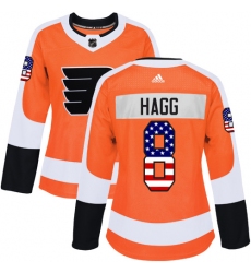 Women's Adidas Philadelphia Flyers #8 Robert Hagg Authentic Orange USA Flag Fashion NHL Jersey