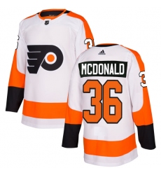 Women's Adidas Philadelphia Flyers #36 Colin McDonald Authentic White Away NHL Jersey