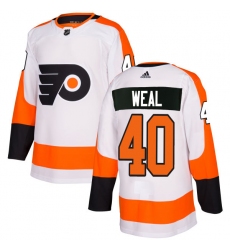 Women's Adidas Philadelphia Flyers #40 Jordan Weal Authentic White Away NHL Jersey