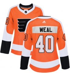 Women's Adidas Philadelphia Flyers #40 Jordan Weal Premier Orange Home NHL Jersey