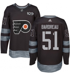 Men's Adidas Philadelphia Flyers #51 Cole Bardreau Premier Black 1917-2017 100th Anniversary NHL Jersey