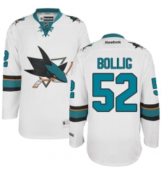 Women's Reebok San Jose Sharks #52 Brandon Bollig Authentic White Away NHL Jersey