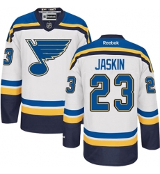 Women's Reebok St. Louis Blues #23 Dmitrij Jaskin Authentic White Away NHL Jersey
