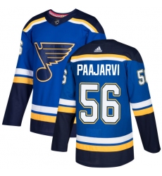 Youth Adidas St. Louis Blues #56 Magnus Paajarvi Premier Royal Blue Home NHL Jersey