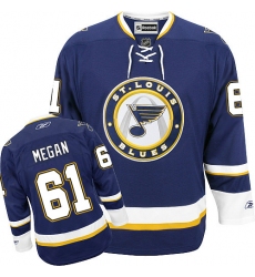 Women's Reebok St. Louis Blues #61 Wade Megan Premier Navy Blue Third NHL Jersey