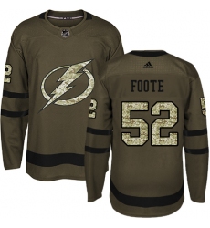Youth Adidas Tampa Bay Lightning #52 Callan Foote Authentic Green Salute to Service NHL Jersey