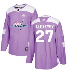 Youth Adidas Washington Capitals #27 Alexander Alexeyev Authentic Purple Fights Cancer Practice NHL Jersey