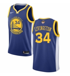 Men's Nike Golden State Warriors #34 Shaun Livingston Swingman Royal Blue Road 2018 NBA Finals Bound NBA Jersey - Icon Edition