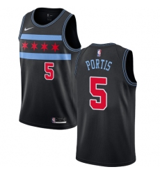 Men's Nike Chicago Bulls #5 Bobby Portis Swingman Black NBA Jersey - City Edition
