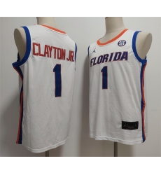 Men's Florida Gators #1 Walter Clayton Jr. White Stitched Basketball Jersey