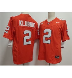 Men's Clemson Tigers #2 Cade Klubnik Orange F.U.S.E. Stitched Football Jersey